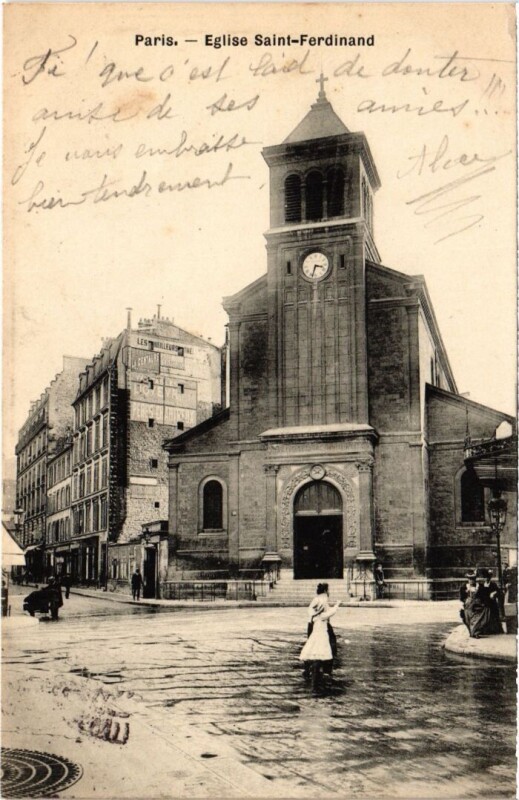 Carte postale ancienne Eglise Saint-Ferdinand à Paris 17e