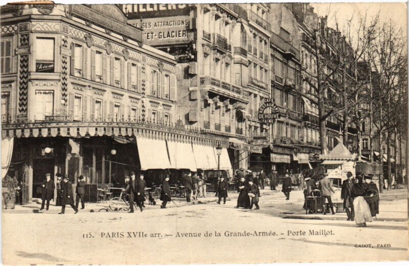 Carte postale ancienne Avenue de la Grande-Armée - Porte Maillot à Paris 17e