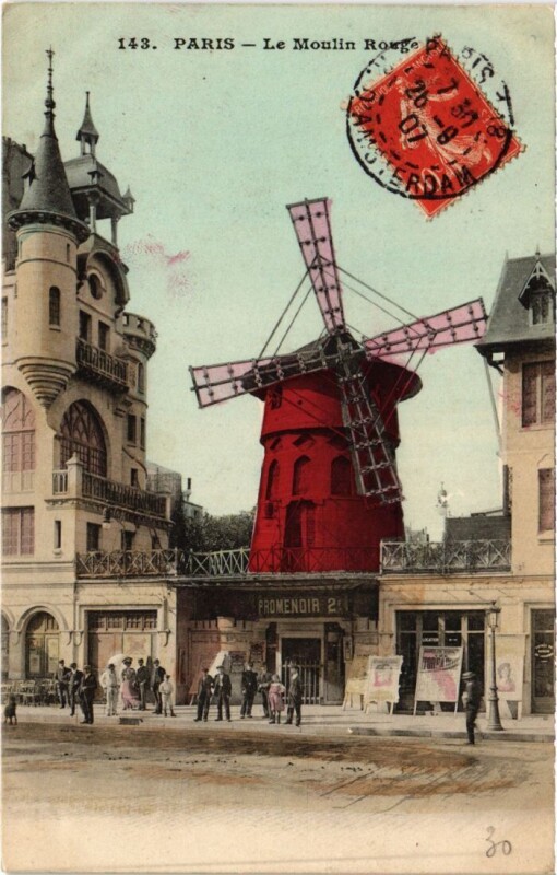 Carte postale ancienne Le Moulin Rouge à Paris 18e
