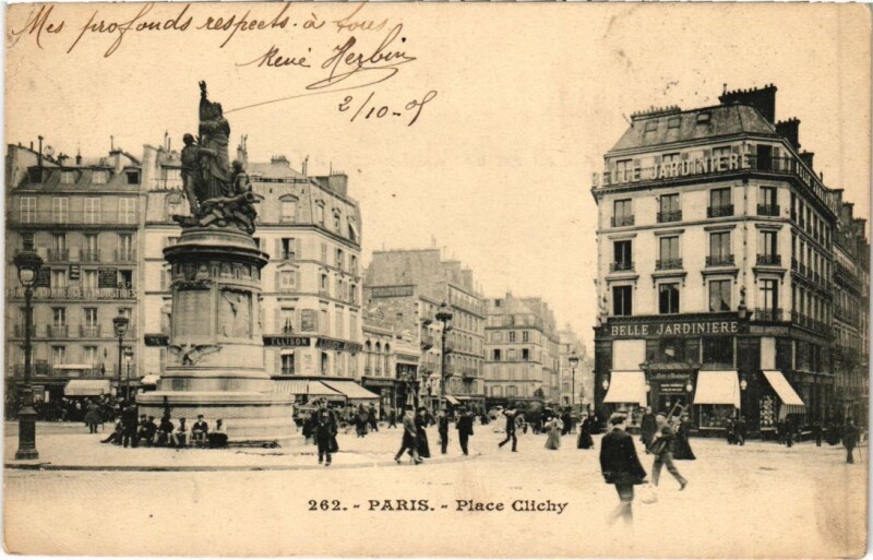 Carte postale ancienne Place Clichy à Paris 9e