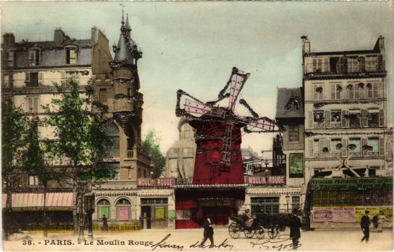 Carte postale ancienne Le Moulin Rouge à Paris 9e