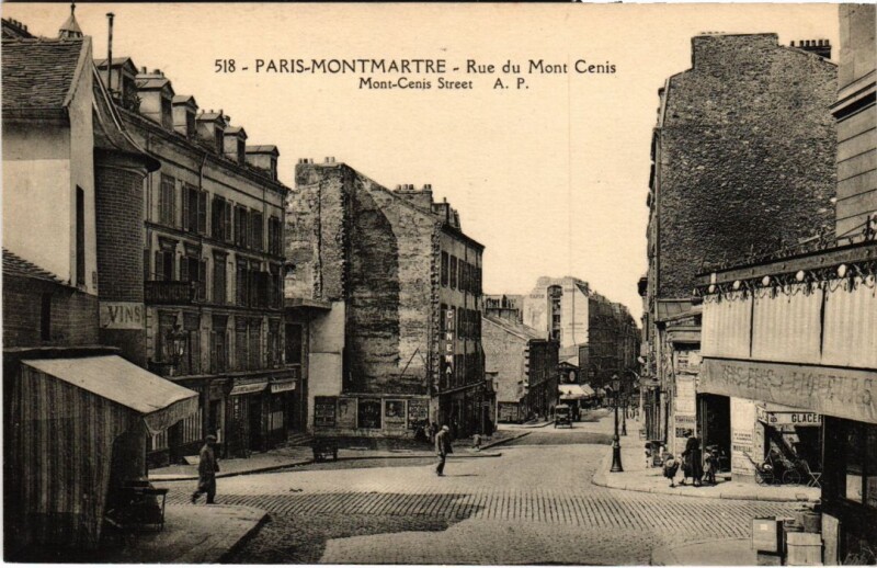 Carte postale ancienne Montmartre - Rue du Mont-Cenis à Paris 18e