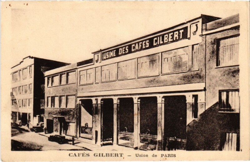Carte postale ancienne Cafés Gilbert - Usine de Paris à Paris 18e