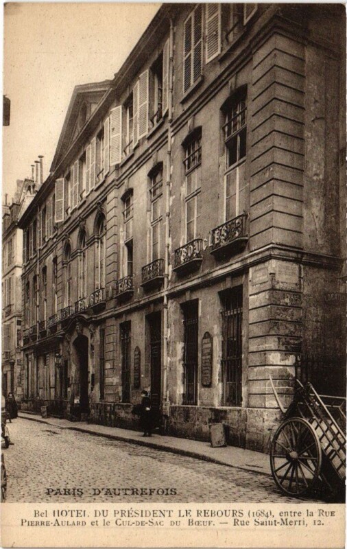 Carte postale ancienne Paris 4e 12, Rue Saint-merri Hotel du President Le Rebours à Paris 4e