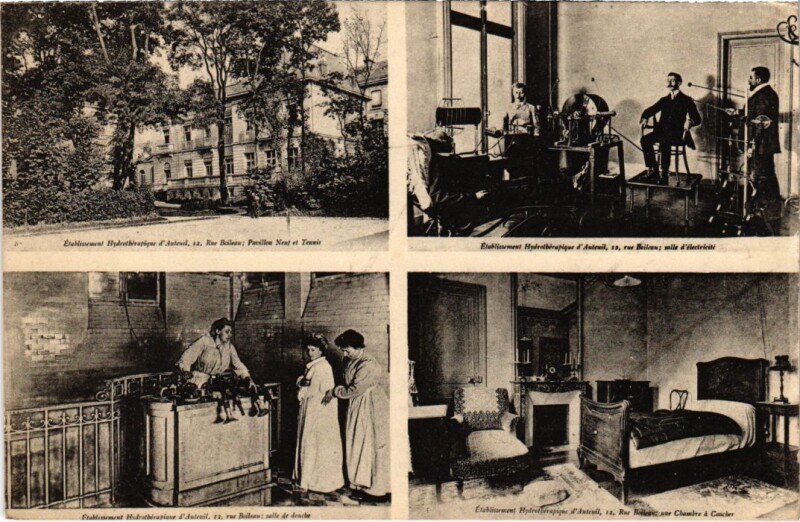 Carte postale ancienne Etablissement Hydrothérapique d'Auteuil - Rue Boileau à Paris 16e