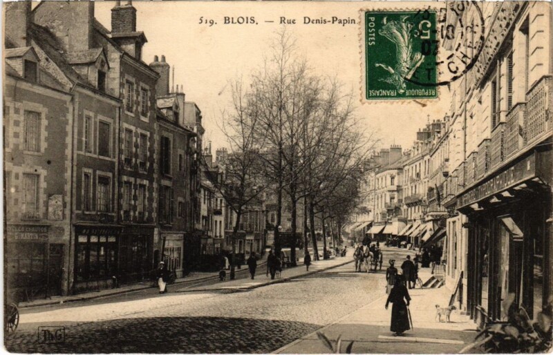 Carte postale ancienne Blois Rue Denis-Papin France à Blois