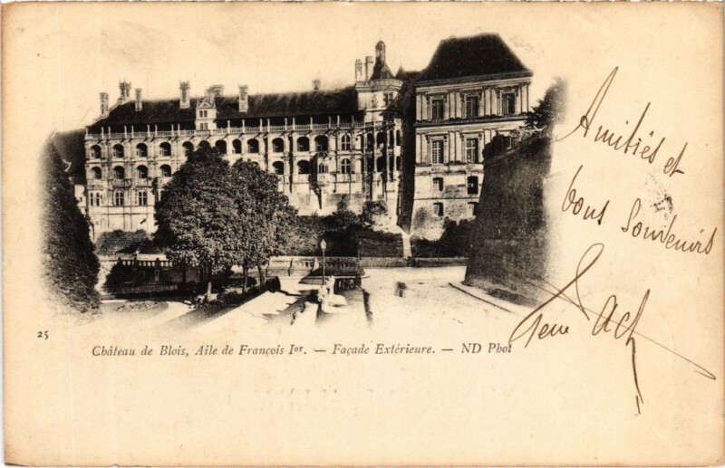 Carte postale ancienne Chateau de Blois Aile de Francois Ier, Facade Exterieure France à Blois