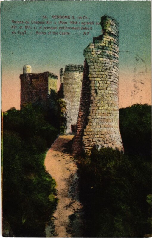 Carte postale ancienne Vendome Ruines du Chateau France