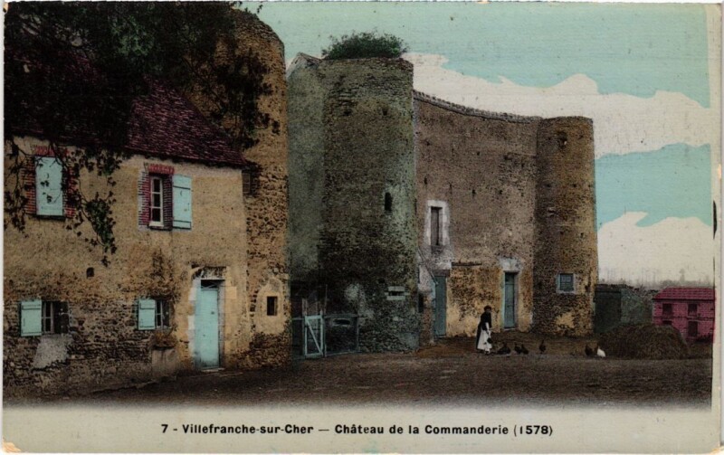 Carte postale ancienne Villefranche s Cher Chateau de la Commanderie France