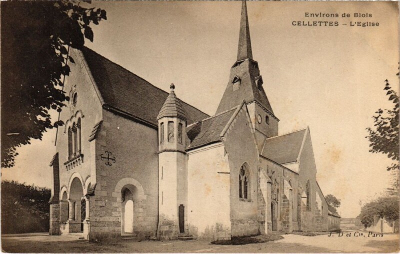 Carte postale ancienne Cellettes L'Eglise France à Cellettes