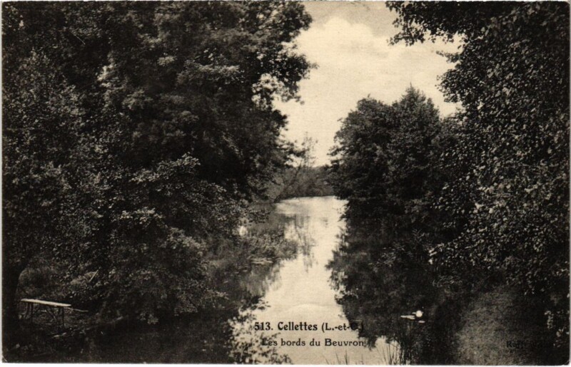 Carte postale ancienne Cellettes Les bords du Beuvron France à Cellettes