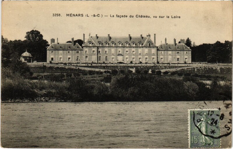 Carte postale ancienne Menars La facade du Chateau France à Menars