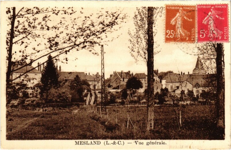 Carte postale ancienne Mesland Vue generale France à Mesland