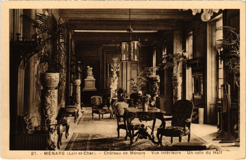 Carte postale ancienne Menars Chateau, vue interieure France à Menars