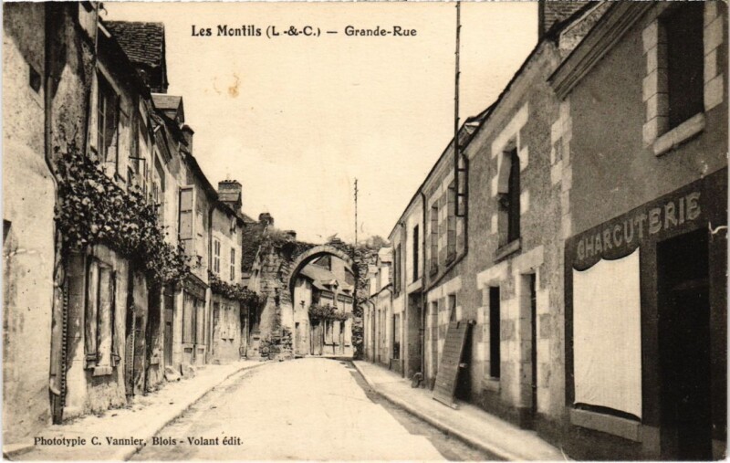 Carte postale ancienne Les Montils Grande Rue France aux Montils
