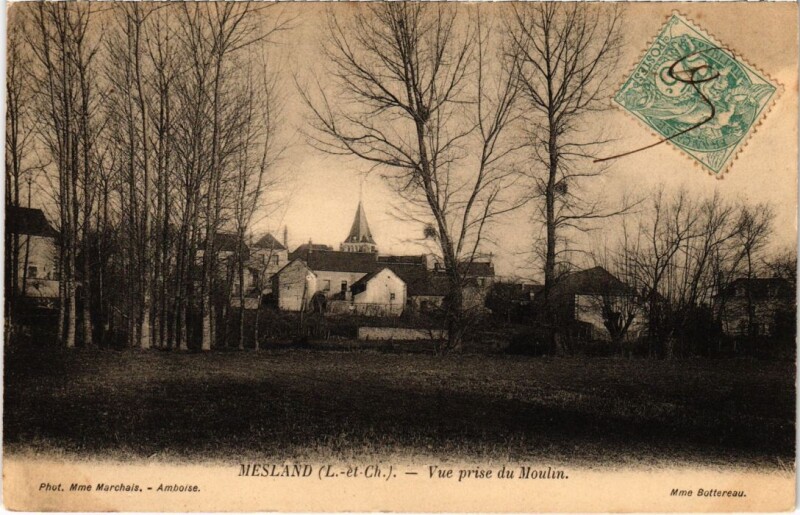 Carte postale ancienne Mesland Vue prise du Moulin France à Mesland