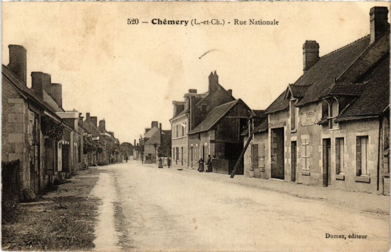 Carte postale ancienne Chemery Rue Nationale France