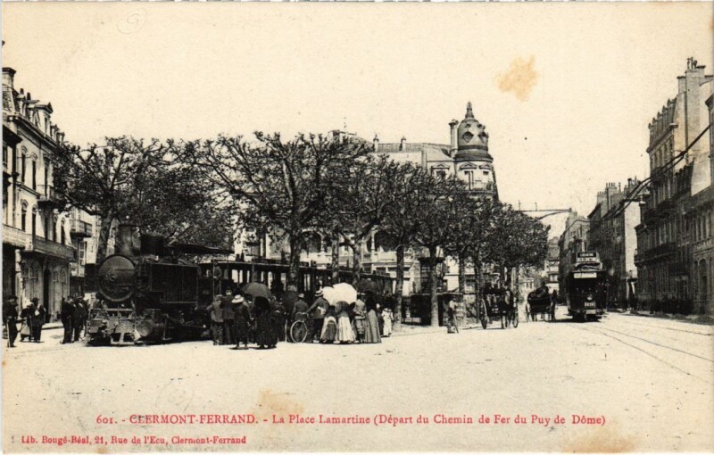 Carte postale ancienne Railway, Chemin de Fer clermont-Ferrand Place Lamartine à Clermont-Ferrand
