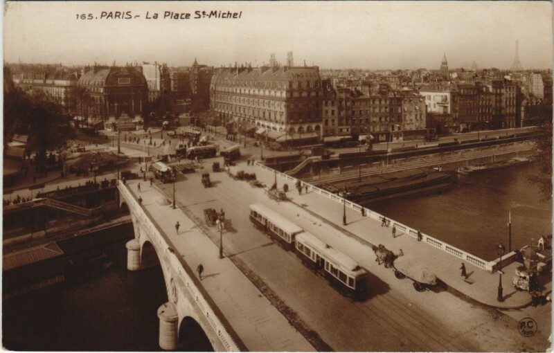 Carte postale ancienne Paris 6e Pont Saint-Michel