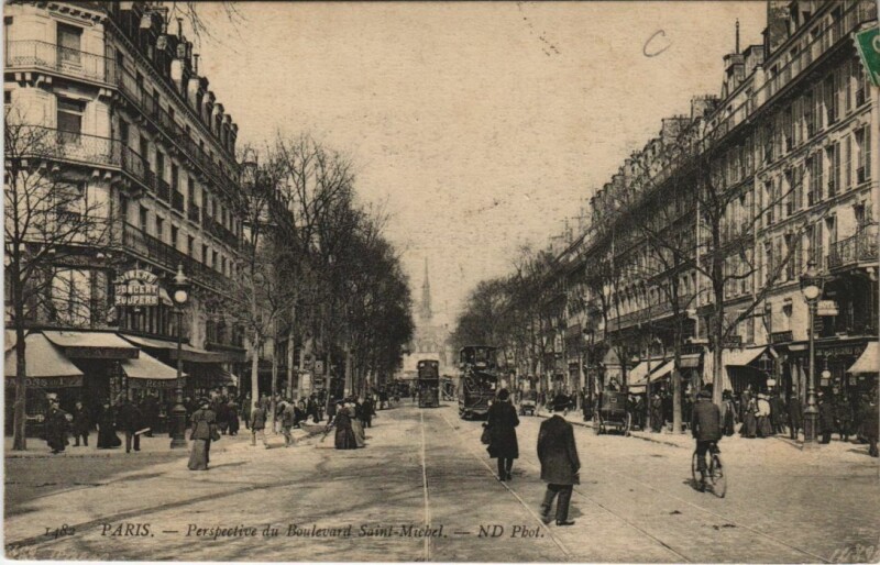 Carte postale ancienne Paris 6e Boulevard Saint-Michel
