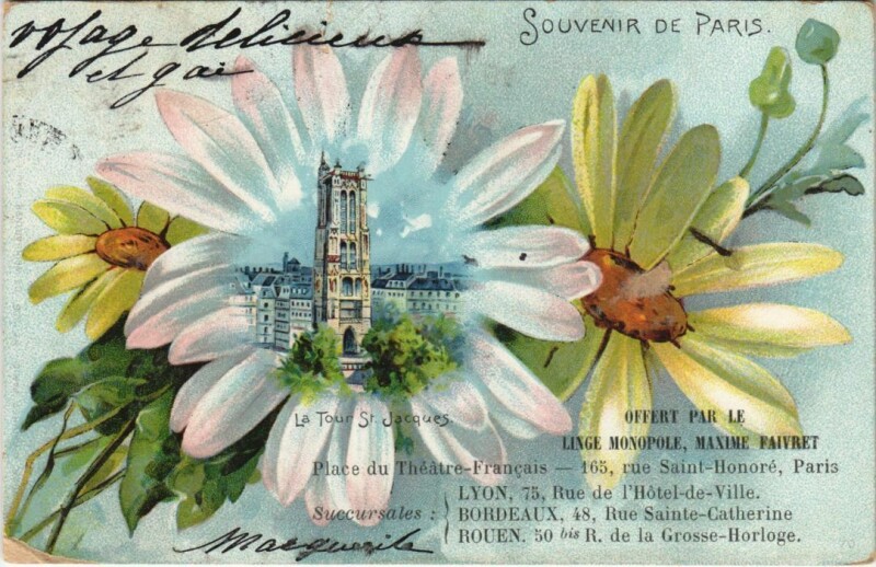 Carte postale ancienne Paris 4e Tour Saint-Jacques