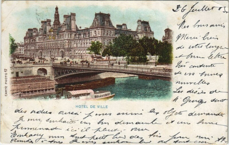 Carte postale ancienne Paris 4e Hotel de Ville