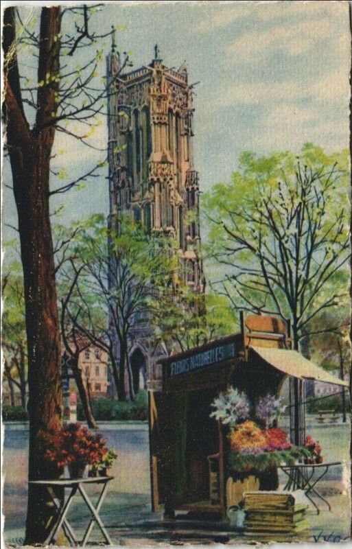 Carte postale ancienne Paris 4e Tour Saint-Jacques