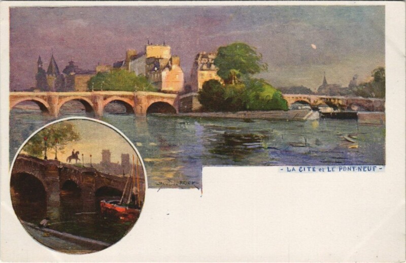 Carte postale ancienne Paris 4e Cité et le Pont-Neuf