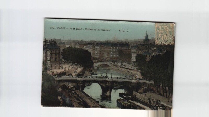 Carte postale ancienne Paris 4e pont-Neuf Ecluse de la Monnaie