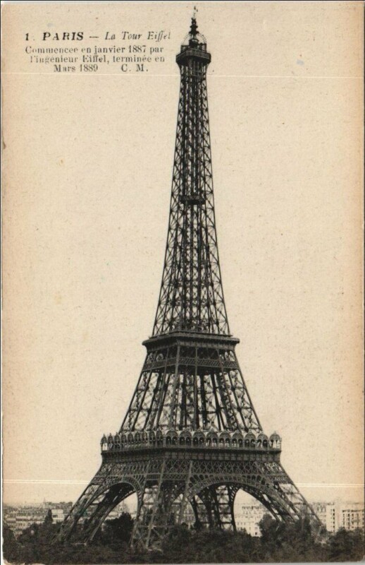 Carte postale ancienne Paris 7e Tour Eiffel