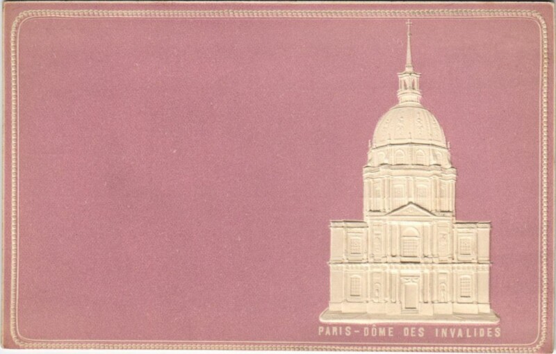 Carte postale ancienne Paris 7e Embossed Dome des Invalides