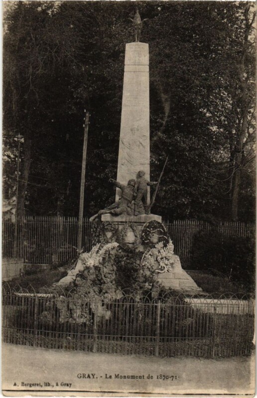 Carte postale ancienne Gray Monument de 1870-71