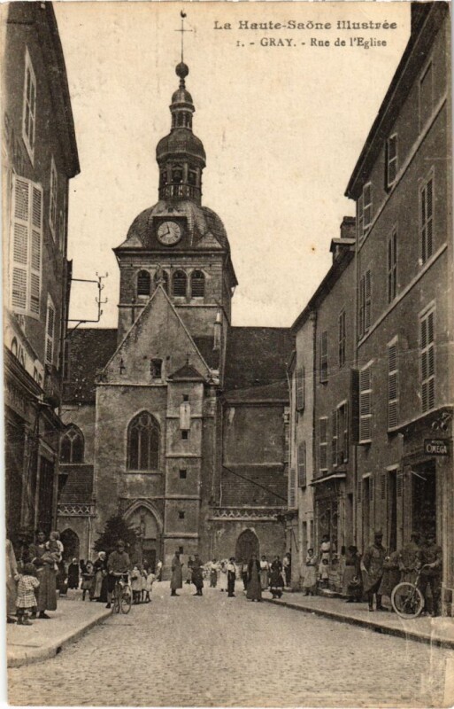 Carte postale ancienne Gray Rue de l'Eglise