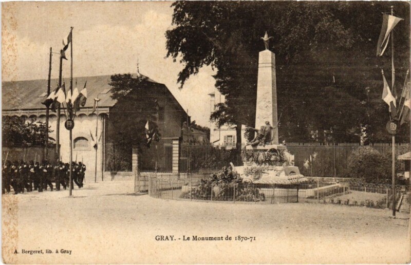 Carte postale ancienne Gray Monument de 1870-71