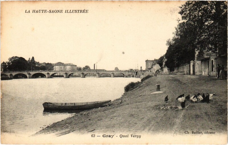 Carte postale ancienne Gray Quai Vergy