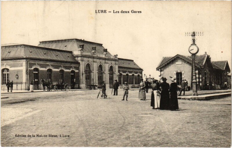 Carte postale ancienne Lure Les deux Gares