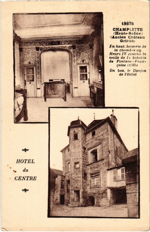 Carte postale ancienne Champlitte Hotel du Centre à Champlitte