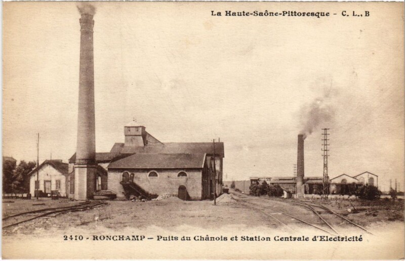 Carte postale ancienne Ronchamp Puits du Chanois Station Centrale d'Electricite à Ronchamp