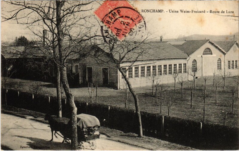 Carte postale ancienne Ronchamp Usine Weiss-Freizard Route de Lure à Ronchamp