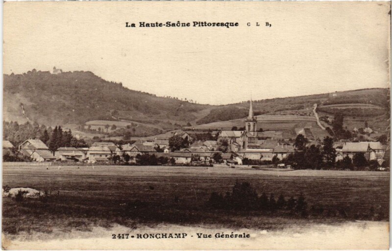 Carte postale ancienne Ronchamp vue generale à Ronchamp