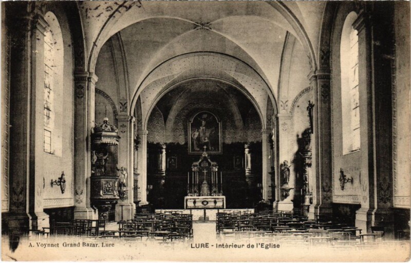 Carte postale ancienne Lure Interieur de l'Eglise