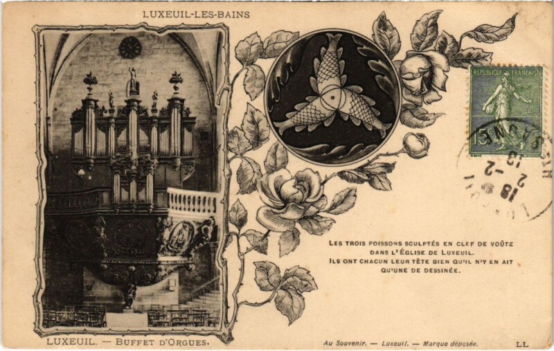 Carte postale ancienne Luxeuil-les-Bains Buffet d'Orgues à Luxeuil-les-Bains