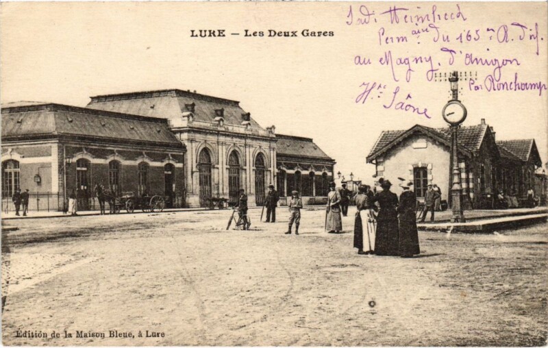 Carte postale ancienne Lure Les deux Gares
