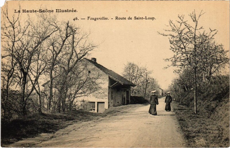 Carte postale ancienne Fougerolles Route de Saint-Loup