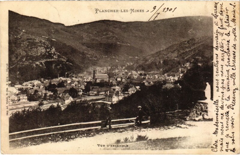 Carte postale ancienne Plancher-les-Mines vue d'ensemble à Plancher-les-Mines