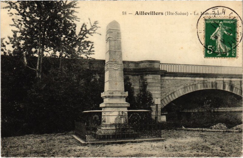 Carte postale ancienne Aillevillers Le Monument