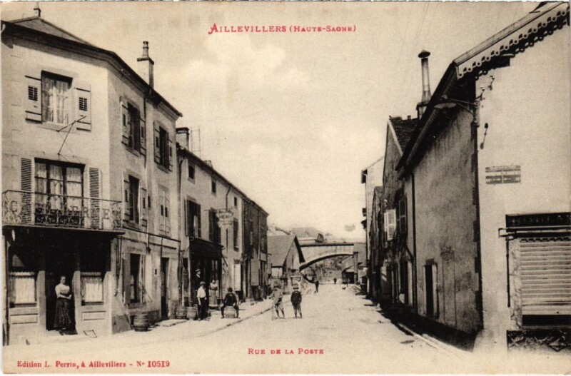 Carte postale ancienne Aillevillers Rue de la Poste