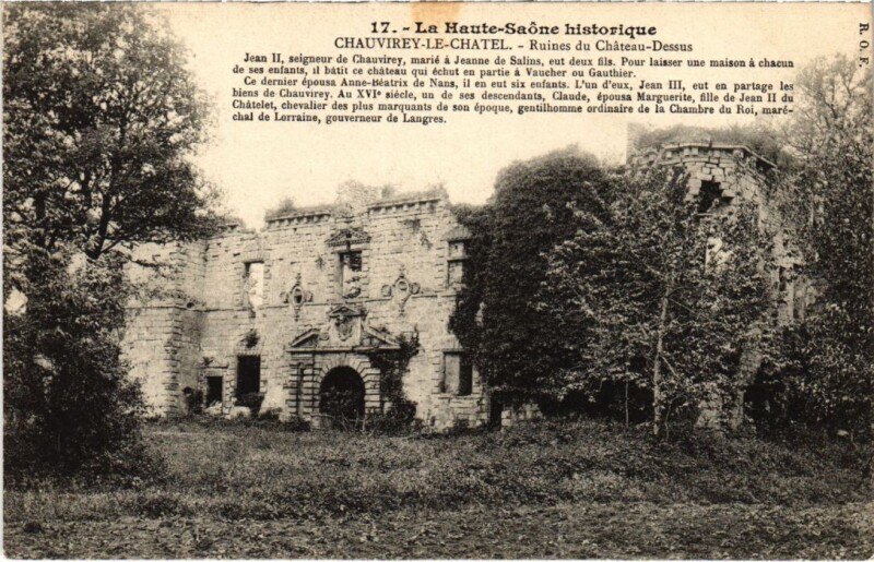 Carte postale ancienne Chauvirey-le-Chatel Ruines du Chateau