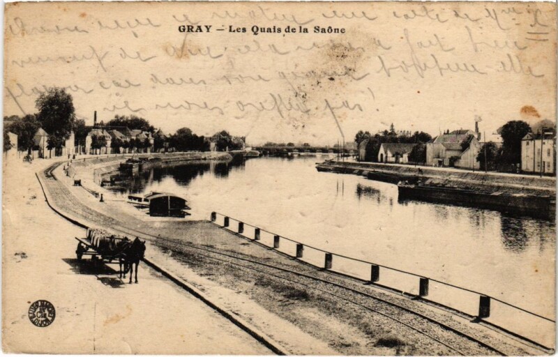 Carte postale ancienne Gray Les Quais de la Saone