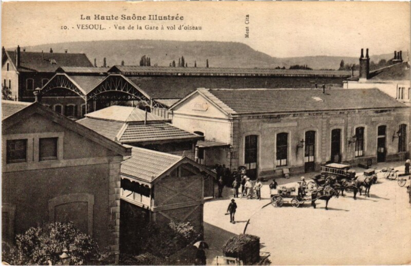 Carte postale ancienne Vesoul Vue de la Gare a vol d'oiseau à Vesoul